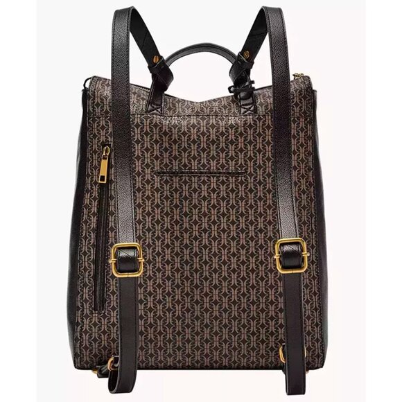 S Fossil Elina Large Convertible Backpack Black Floral SHB2998979 NWT $230 main image 4